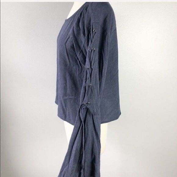 Cloth & Stone Lace Sleeve Chambray Blouse XS Blue - Picture 6 of 9